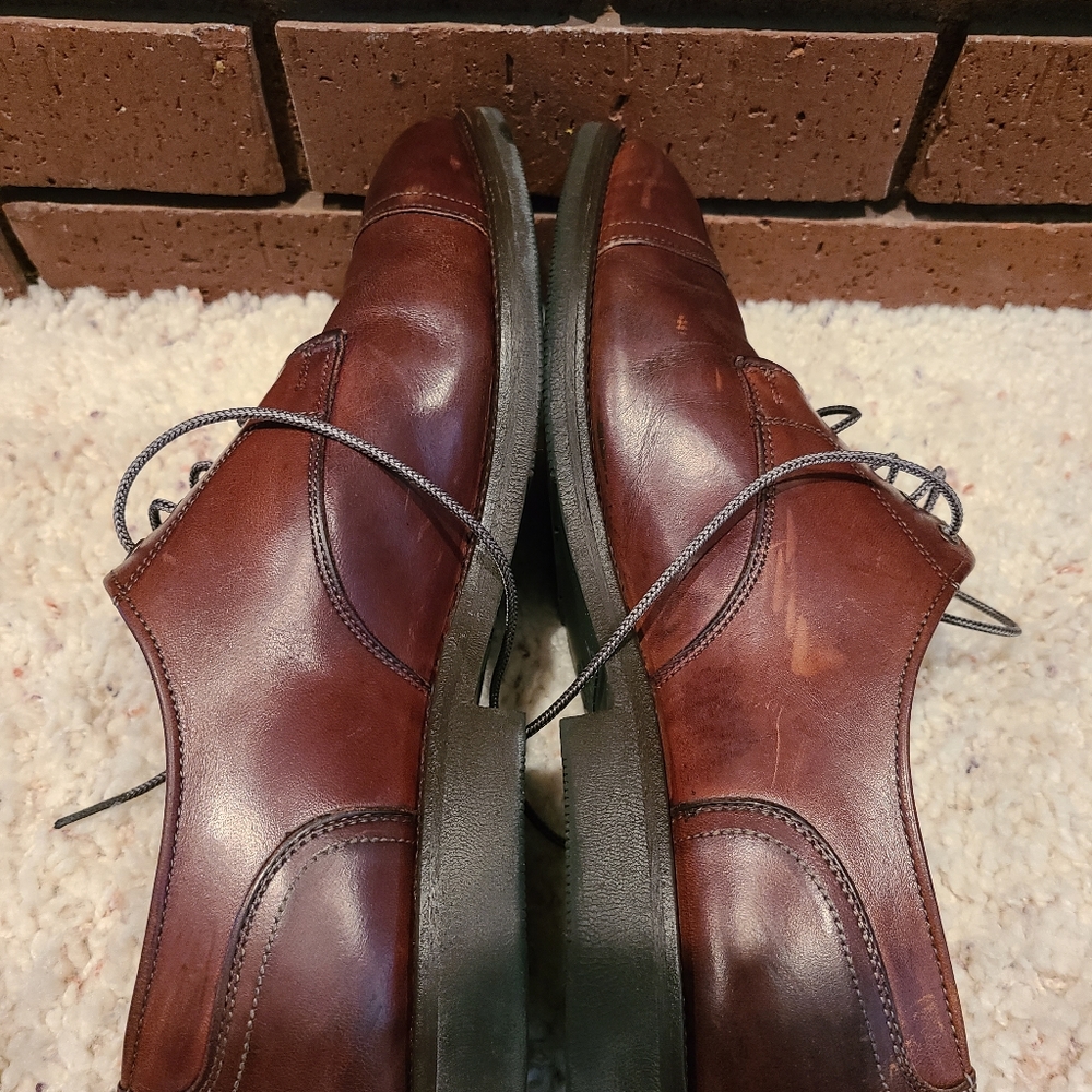 Allen Edmonds Brown Cap-Toe Oxford Lace-Up Dress Shoes Size 9 1/2 D - Picture 5 of 12